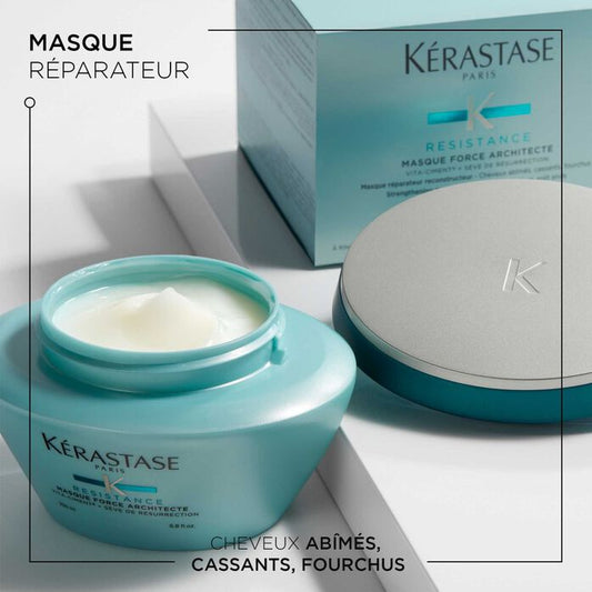 KÉRASTASE | RÉSISTANCE | MASQUE FORCE ARCHITECTE | MASQUE FORTIFIANT & RÉPARATEUR POUR CHEVEUX ABÎMÉS | 200 ML