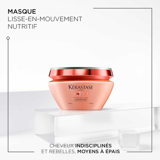 KÉRASTASE | DISCIPLINE | MASKÉRATINE | MASQUE NOURRISSANT LISSANT & ANTI-HUMIDITÉ POUR CHEVEUX REBELLES ET INDISCIPLINÉS MOYENS À ÉPAIS | 200 ML
