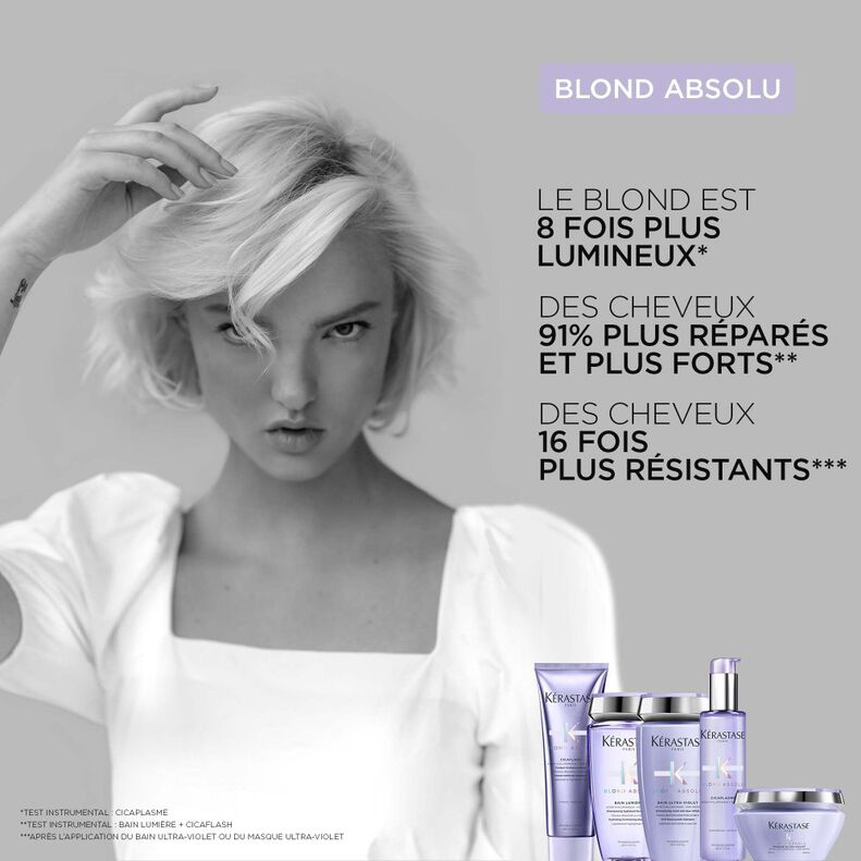 KÉRASTASE | BLOND ABSOLU | CICAFLASH | APRÈS-SHAMPOING À L’ACIDE HYALURONIQUE RÉPARATEUR & ANTI-CASSE POUR CHEVEUX BLONDS, MÉCHÉS & DÉCOLORÉS | 250 ML