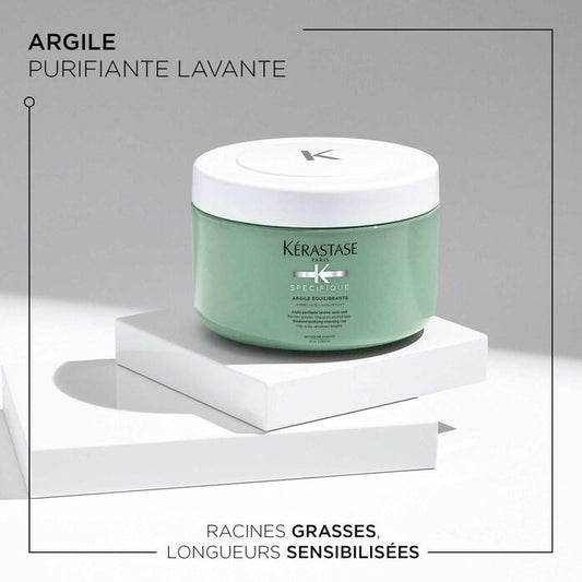 KÉRASTASE | SPÉCIFIQUE | ARGILE CRÈME ÉQUILIBRANTE | CRÈME LAVANTE & PURIFIANTE POUR RACINES GRASSES & LONGUEURS SENSIBILISÉES | 250 ML