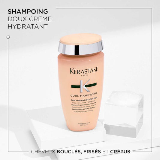 KÉRASTASE | CURL MANIFESTO | BAIN HYDRATATION DOUCEUR |SHAMPOING HYDRATANT DOUX POUR CHEVEUX BOUCLÉS, FRISÉS & CRÉPUS | 250 ML