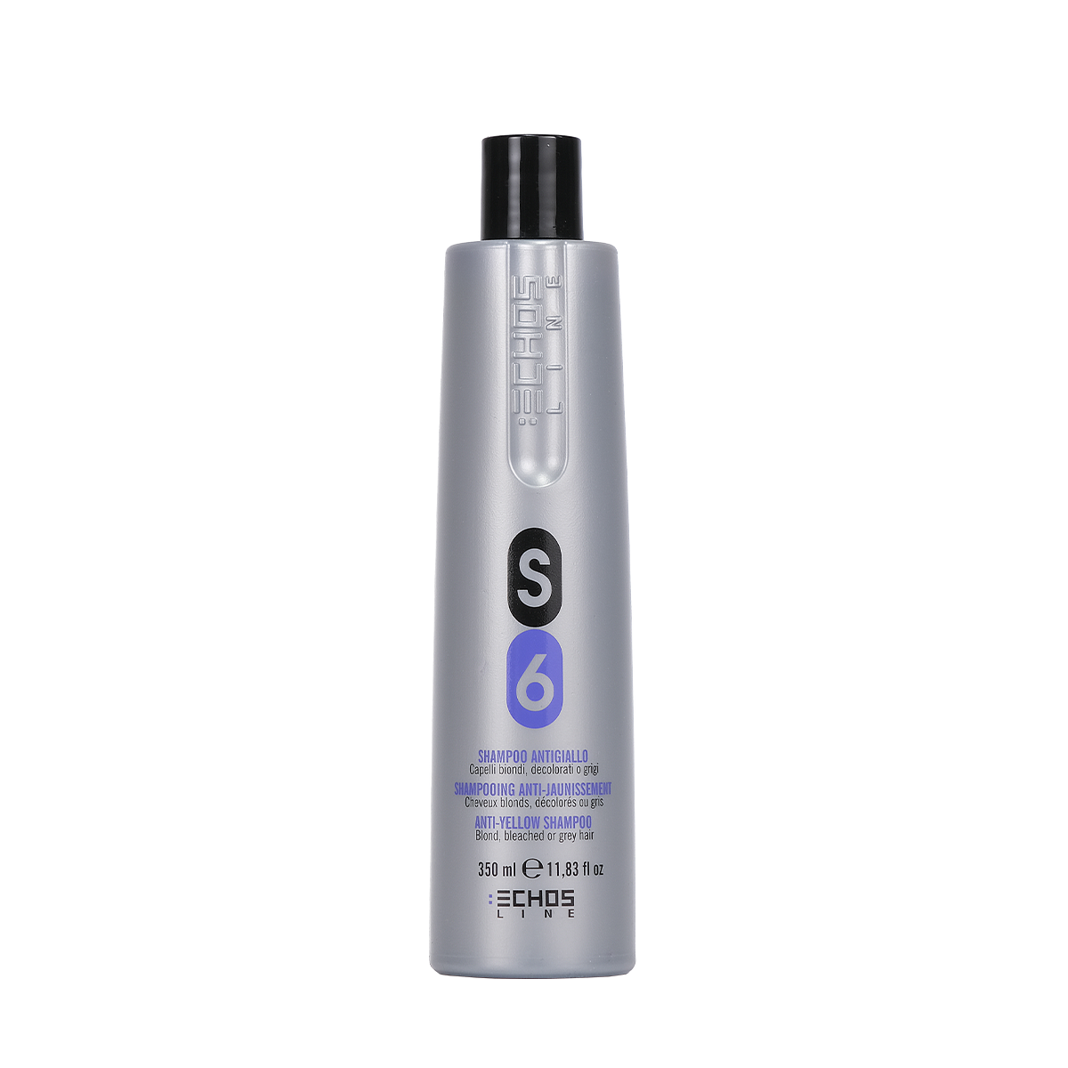 ECHOSLINE S6 SHAMPOING ANTI-JAUNE POUR CHEVEUX BLONDS BLANCHIS ET GRIS BLONDS