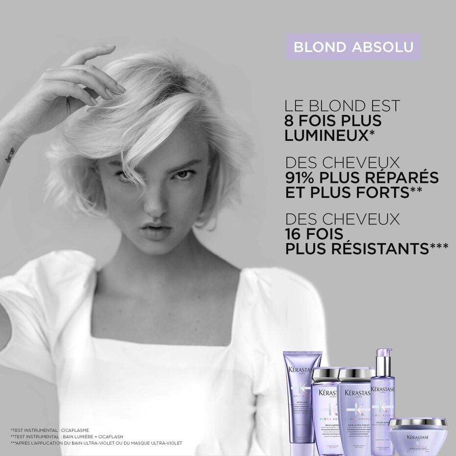 KÉRASTASE | BLOND ABSOLU | BAIN LUMIÈRE | SHAMPOOING HYDRATANT ILLUMINATEUR À L’ACIDE HYALURONIQUE POUR CHEVEUX BLONDS, MÉCHÉS & DÉCOLORÉS | 250 ML
