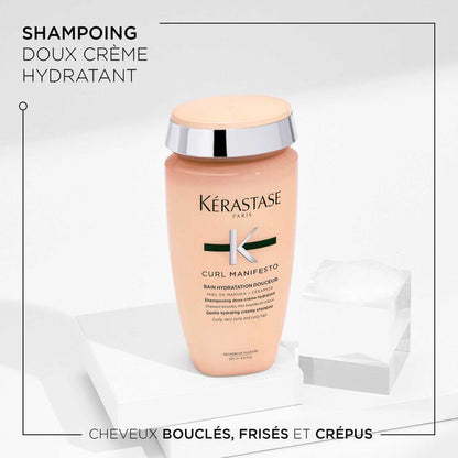 KÉRASTASE | CURL MANIFESTO | BAIN HYDRATATION DOUCEUR |SHAMPOING HYDRATANT DOUX POUR CHEVEUX BOUCLÉS, FRISÉS & CRÉPUS | 250 ML