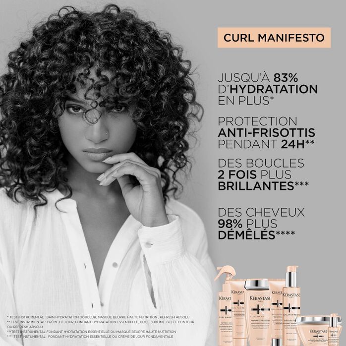 KÉRASTASE | CURL MANIFESTO | BAIN HYDRATATION DOUCEUR |SHAMPOING HYDRATANT DOUX POUR CHEVEUX BOUCLÉS, FRISÉS & CRÉPUS | 250 ML