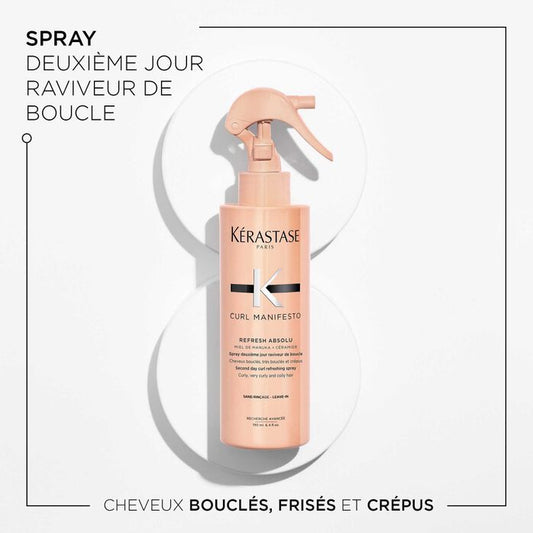 KÉRASTASE | CURL MANIFESTO | SPRAY REFRESH ABSOLU | SOIN RAVIVEUR DE BOUCLES INSTANTANÉ POUR CHEVEUX BOUCLÉS, FRISÉS & CRÉPUS | 190 ML