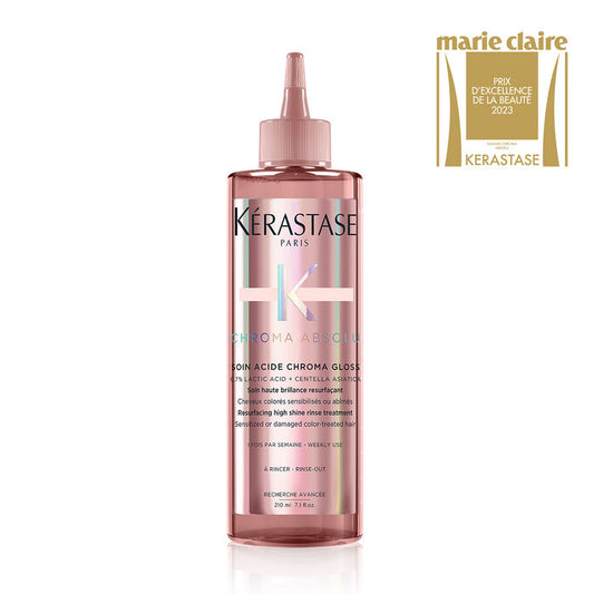 KÉRASTASE | CHROMA ABSOLU | ACIDE CHROMA GLOSS | SOIN RESURFAÇANT HAUTE BRILLANCE POUR TOUS TYPES DE CHEVEUX COLORÉS SENSIBILISÉS OU ABÎMÉS | 210 ML