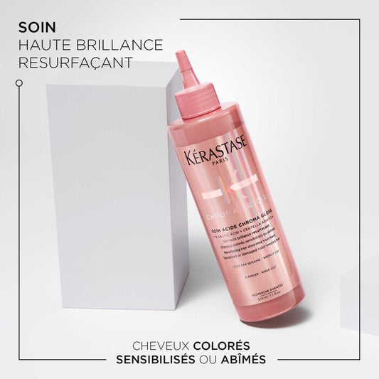 KÉRASTASE | CHROMA ABSOLU | ACIDE CHROMA GLOSS | SOIN RESURFAÇANT HAUTE BRILLANCE POUR TOUS TYPES DE CHEVEUX COLORÉS SENSIBILISÉS OU ABÎMÉS | 210 ML