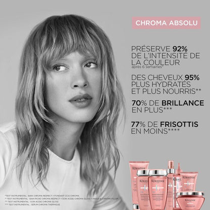 KÉRASTASE | CHROMA ABSOLU | MASQUE CHROMA FILLER | MASQUE COMBLEUR ANTI-POROSITÉ POUR CHEVEUX COLORÉS SENSIBILISÉS OU ABÎMÉS MOYENS À ÉPAIS | 200 ML