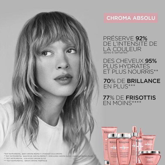 KÉRASTASE | CHROMA ABSOLU | BAIN CHROMA RESPECT | SHAMPOING HYDRATANT PROTECTEUR DOUX POUR CHEVEUX COLORÉS SENSIBILISÉS OU ABÎMÉS FINS À MOYENS | 250 ML