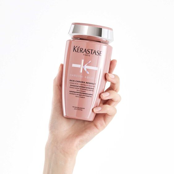 KÉRASTASE | CHROMA ABSOLU | BAIN CHROMA RESPECT | SHAMPOING HYDRATANT PROTECTEUR DOUX POUR CHEVEUX COLORÉS SENSIBILISÉS OU ABÎMÉS FINS À MOYENS | 250 ML