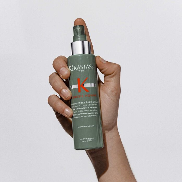 KÉRASTASE | GENESIS HOMME | SPRAY DE FORCE ÉPAISSISSANT | SPRAY DE COIFFAGE RÉCUPÉRATEUR D’ÉPAISSEUR POUR CHEVEUX AFFAIBLIS & AFFINÉS | 150 ML