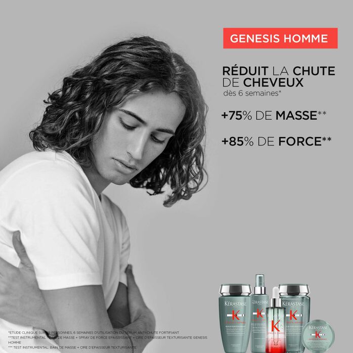 KÉRASTASE | GENESIS HOMME | BAIN DE MASSE ÉPAISSISSANT | SHAMPOING HYDRATANT & VOLUMATEUR POUR CHEVEUX AFFAIBLIS & AFFINÉS | 250 ML