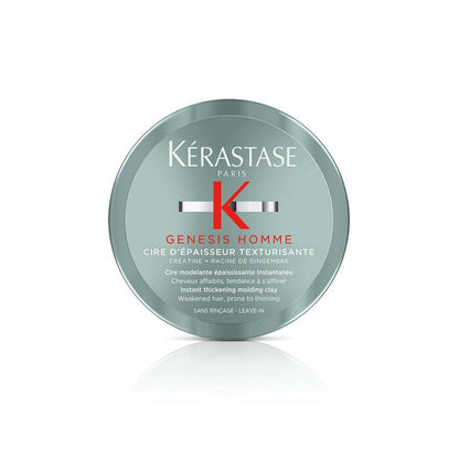 KÉRASTASE | GENESIS HOMME | CIRE D’ÉPAISSEUR TEXTURISANTE | CIRE COIFFANTE POUR CHEVEUX AFFAIBLIS & AFFINÉS | 75 ML