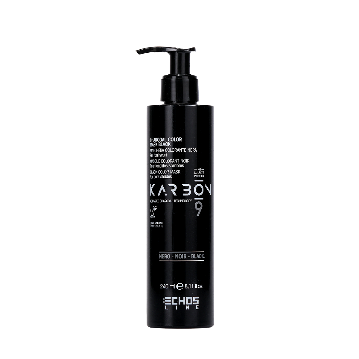 ECHOSLINE KARBON 9 MASQUE COLORANT NOIR POUR LES TONS FONCÉS 240 ML
